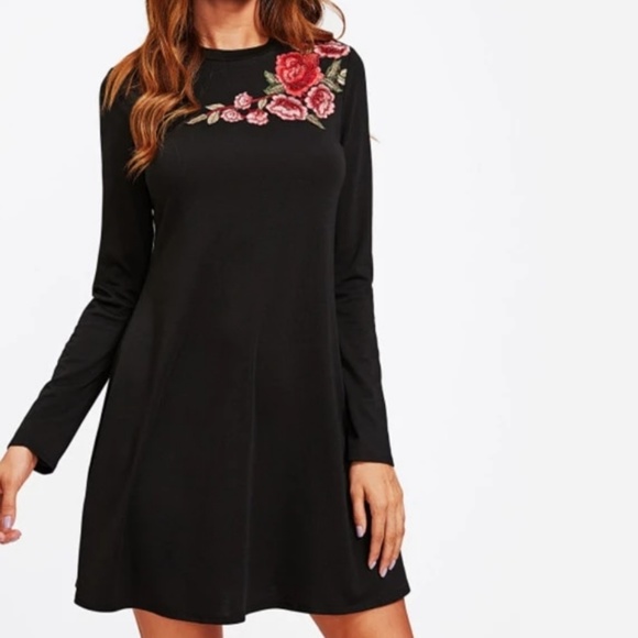 FLOWER EMBROIDERY TEE DRESS - Picture 4 of 4